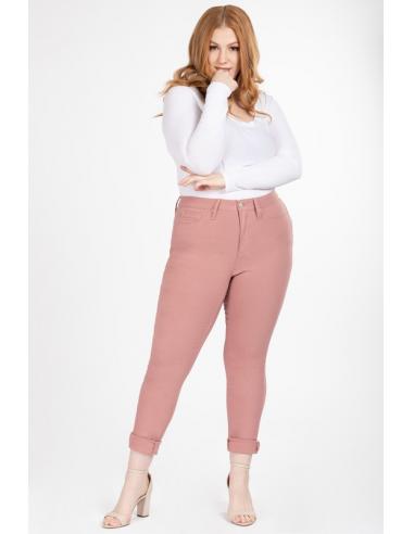 Pantalon vieux rose skinny taille haute