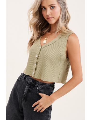 Crop top à boutons