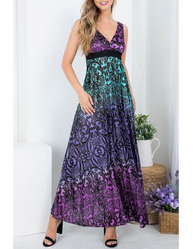 Robe longue à imprimé Jacquard