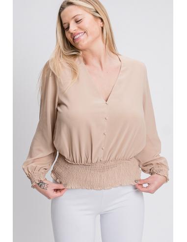 Top à taille smockée